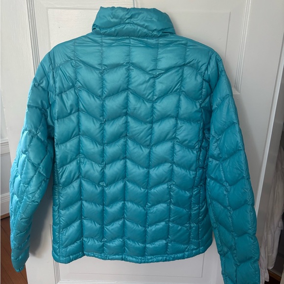Marmot Turquoise Quilted Down Puffer Zip Coat Women’s Size large - Picture 3 of 7